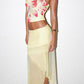 Yellow Y2k American Floral Print Two Piece Set
