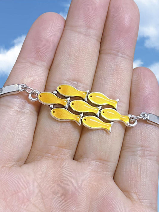 JY Yellow Vintage Cute Gold Fish Bracelet/Yellow Vintage Cute Gold Fish Bracelet