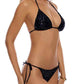 Black vintage sequin lace-up bikinis