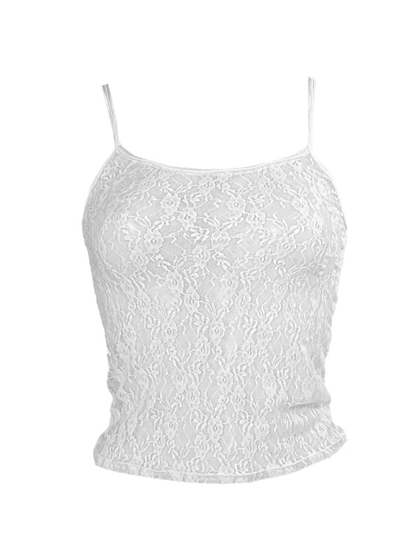 Slim camisole with all-over lace design