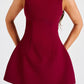 Ginevra Mini Dress – Wine Red
