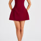 Ginevra Mini Dress – Wine Red