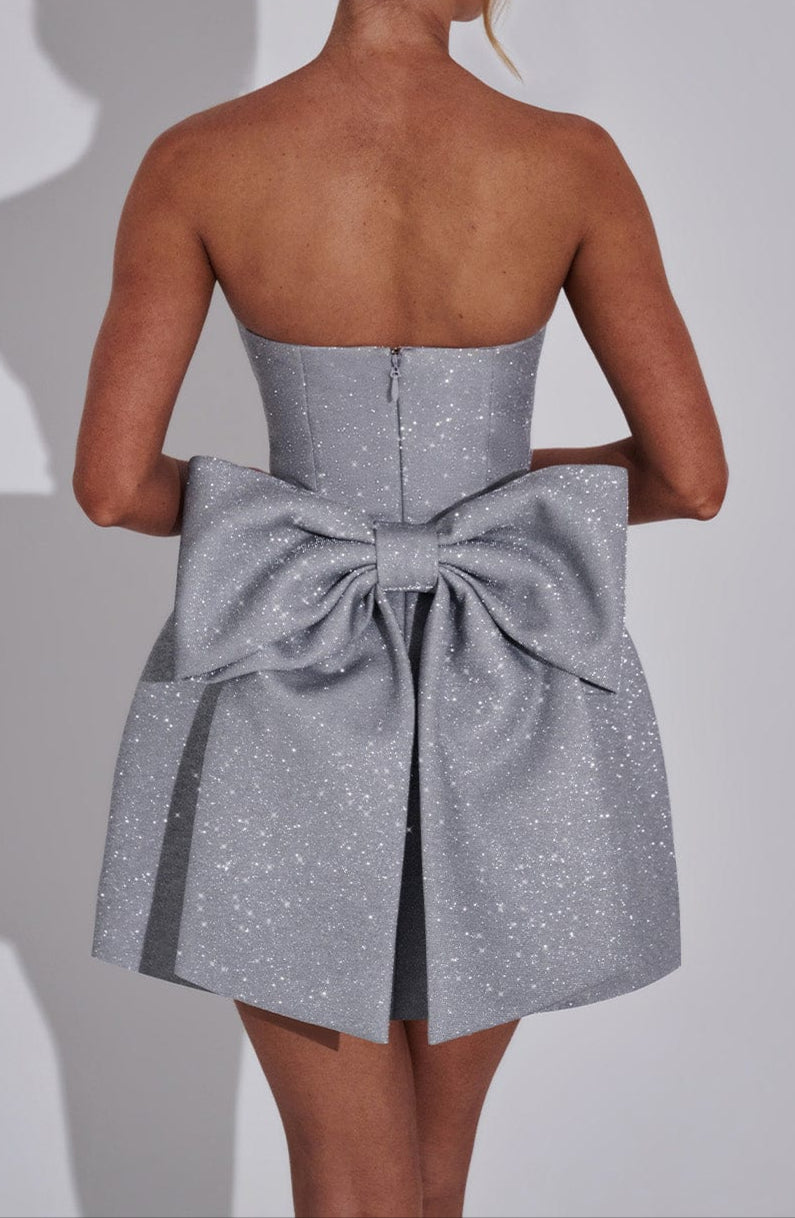 Graziosa Minikleid – Silber Glitzer