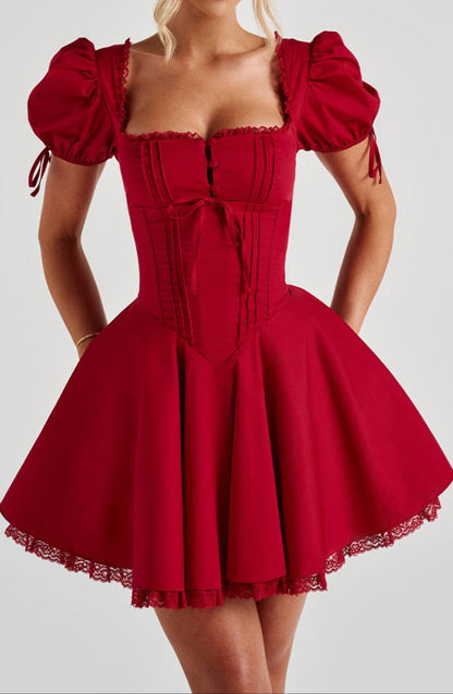 Vallea mini dress – red