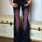 Ombre Purple Y2K Low Waist Slim Flare Jeans