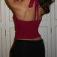 Solid Color Y2k Slim Fit Lace Halter Vest