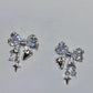 Glittering Bow Rhinestone Styling Stud Earrings