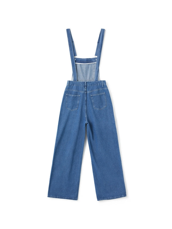 Blue Vintage Washed Boyfriend Denim Overall