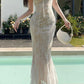 Lace Tie Slim Fishtail Maxi Dress