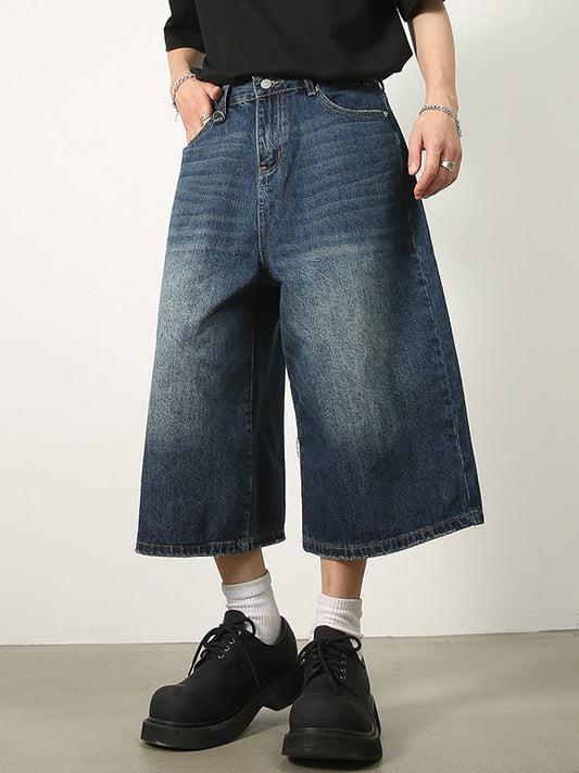 Vintage Oversize Cropped Ripped Baggy Jeans