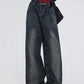 Dark Vintage Washed High Waist Boyfriend Jeans