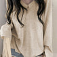 Y2K Apricot Cozy V Neck Baggy Thin Sweater 