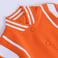 Orange Kontrastfarbige Crop Varsity Jacke