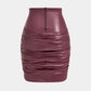 Solid Y2k faux leather ruffle skirt 
