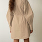 Vintage blouse dress with pleated detail and long sleeves