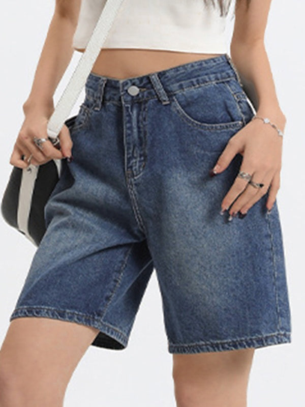 Blue vintage denim bermuda shorts