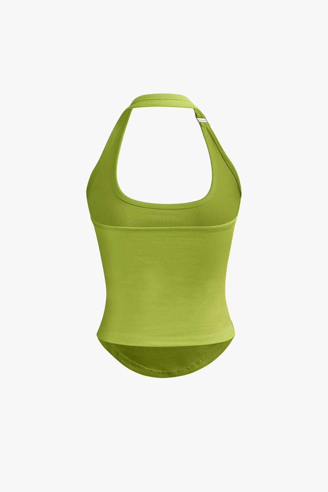 Halter Tank Top with Curved Hem