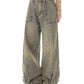 Punk Distressed Faded Effect Splice Boyfriend Jeans