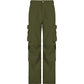 Green Hip Pop Low Rise Cargo Pants with Side Zipper