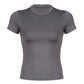 Grey classic round neck short sleeve t-shirt