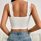 White Vintage Coquette Crop Cami Top 