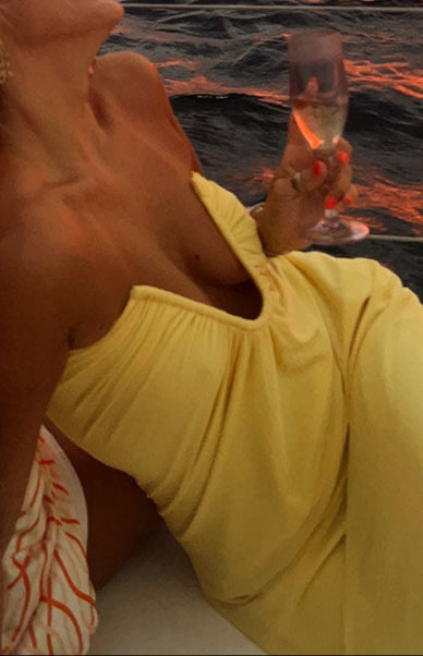 Samantha Yellow Off-the-Shoulder Maxi Dress