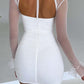 Pink mini dress - white 