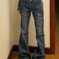 Vintage Ripped Flared Low Waist Jeans