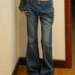 Vintage Ripped Flared Low Waist Jeans