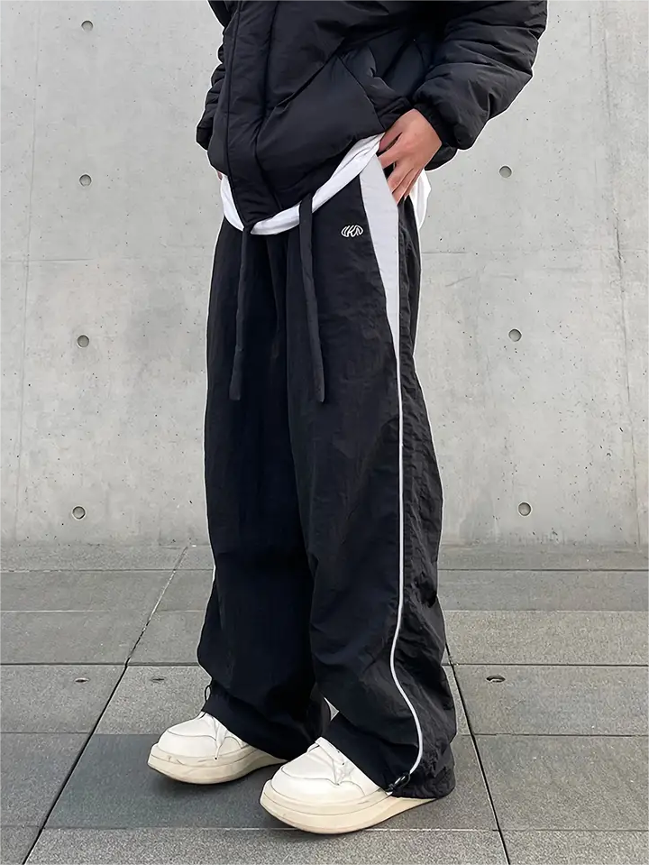 Men's Contrast Colors Hip Hop Drawstring Baggy Sweatpants