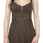 Brown vintage strap cami top with waist accentuation
