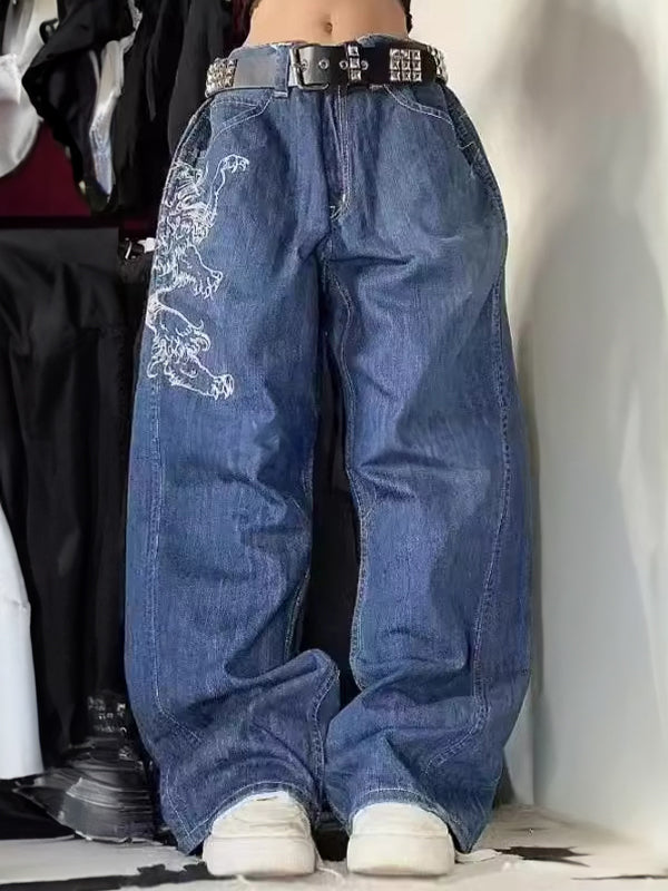 Vintage Amerikanische Gewaschene Lässige Boyfriend Jeans