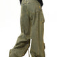 Vintage washed cargo jeans with holes