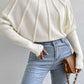 Solid Mock Neck Structured Batwing Sleeve Sweater