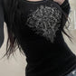 Black vintage graphic print long sleeve shirt