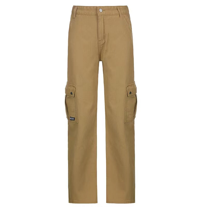 Classic Vintage Brown Cargo Jeans with Pocket