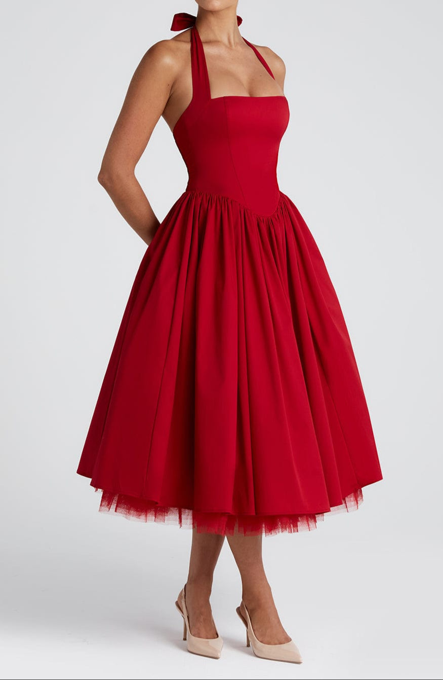 Paolina Midi Dress – Red