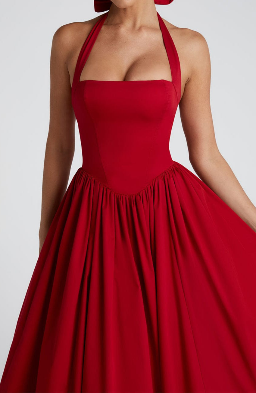 Paolina Midi Dress – Red