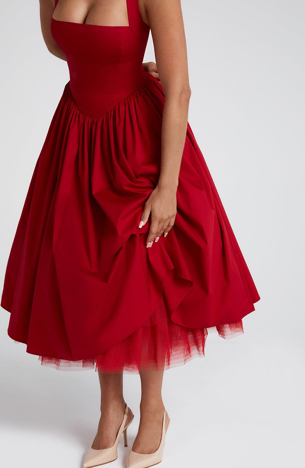 Paolina Midi Dress – Red