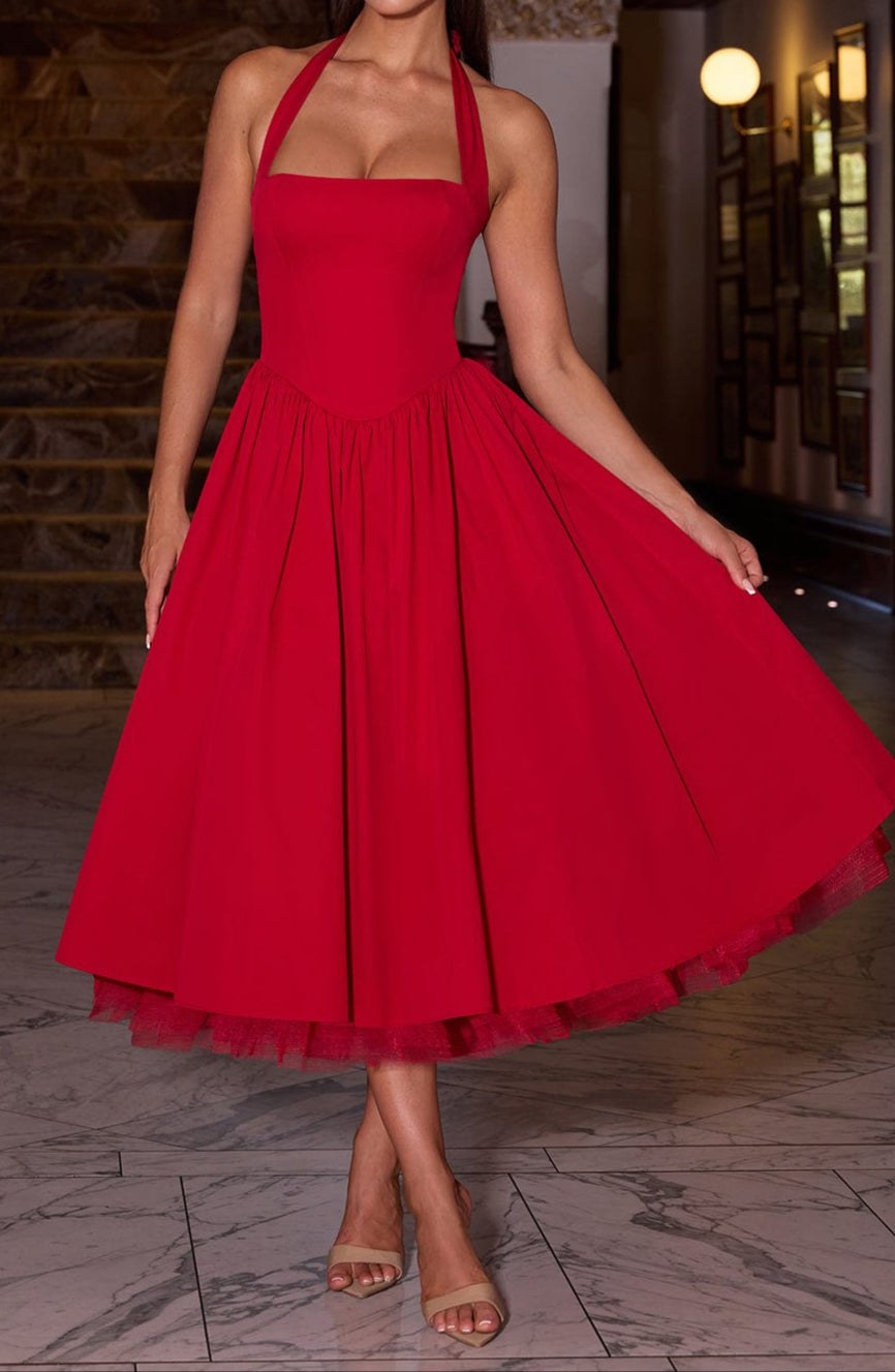 Paolina Midi Dress – Red