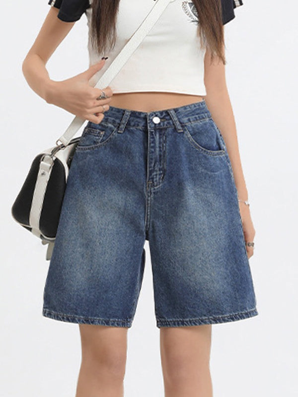 Blue vintage denim bermuda shorts