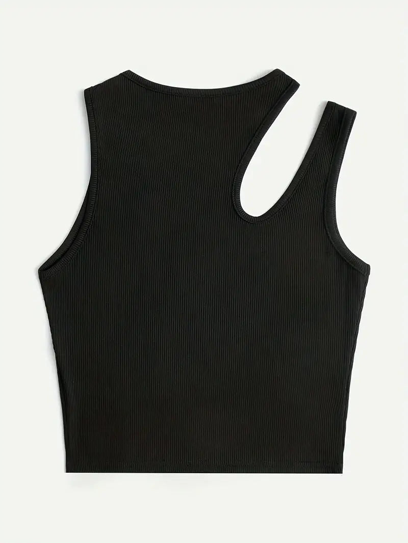 Basic Asymmetric Crop Tank Top 