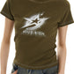 Green Y2K star print short sleeve t-shirt