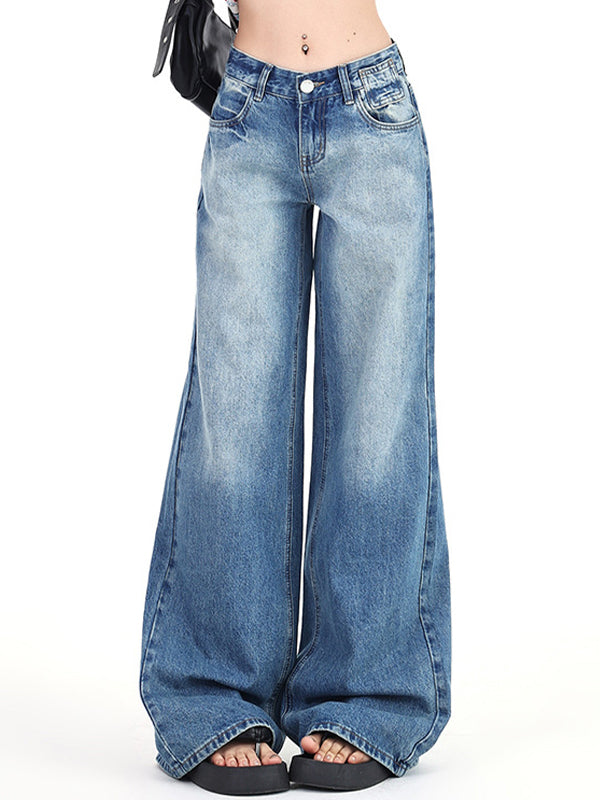 Vintage Washed Low Waist Boyfriend Jeans