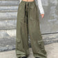 Vintage baggy cargo pants with drawstring and large pockets