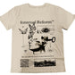 Aprikotenfarbenes Vintage Bedrucktes Oversized Kurzarm Shirt