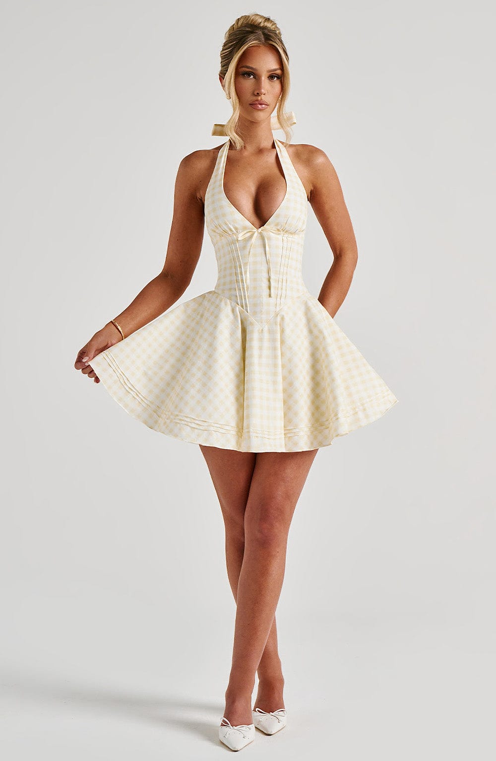 Ariadna Mini Dress – Lemon Gingham