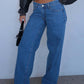 Solid Vintage Versatile Simple Midriff Boyfriend Jeans