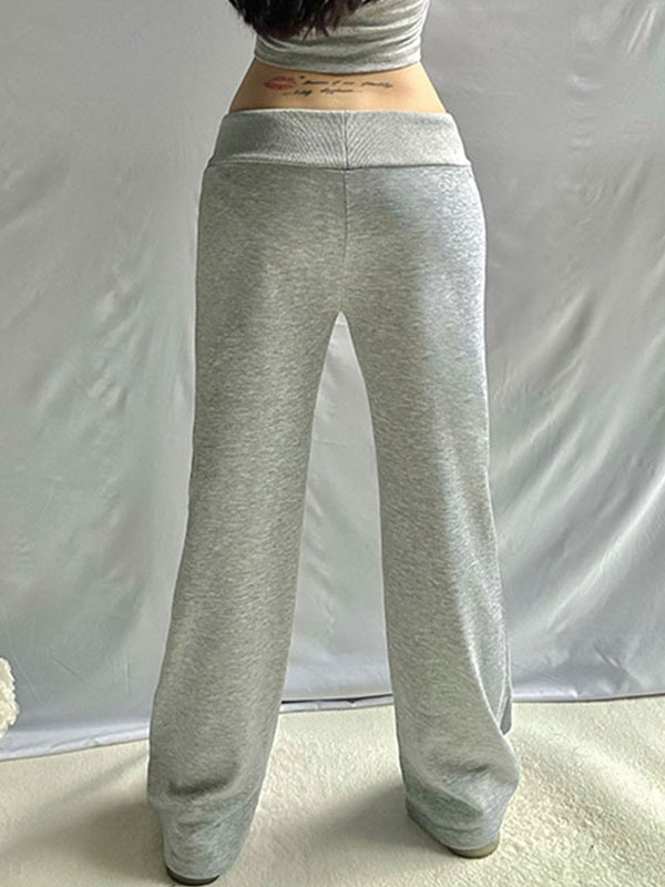 Grey retro flared trousers