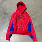 Roter Gothic Dunkler Spider Print Oversized Hoodie